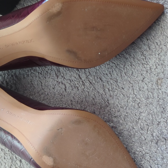Banana Republic heels sz 10 burgundy - Picture 4 of 4